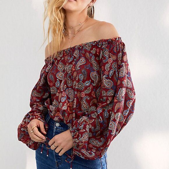 Free People Intimately Free Long Sleeve Sundown Paisley Bodysuit Med NWT - Picture 2 of 11